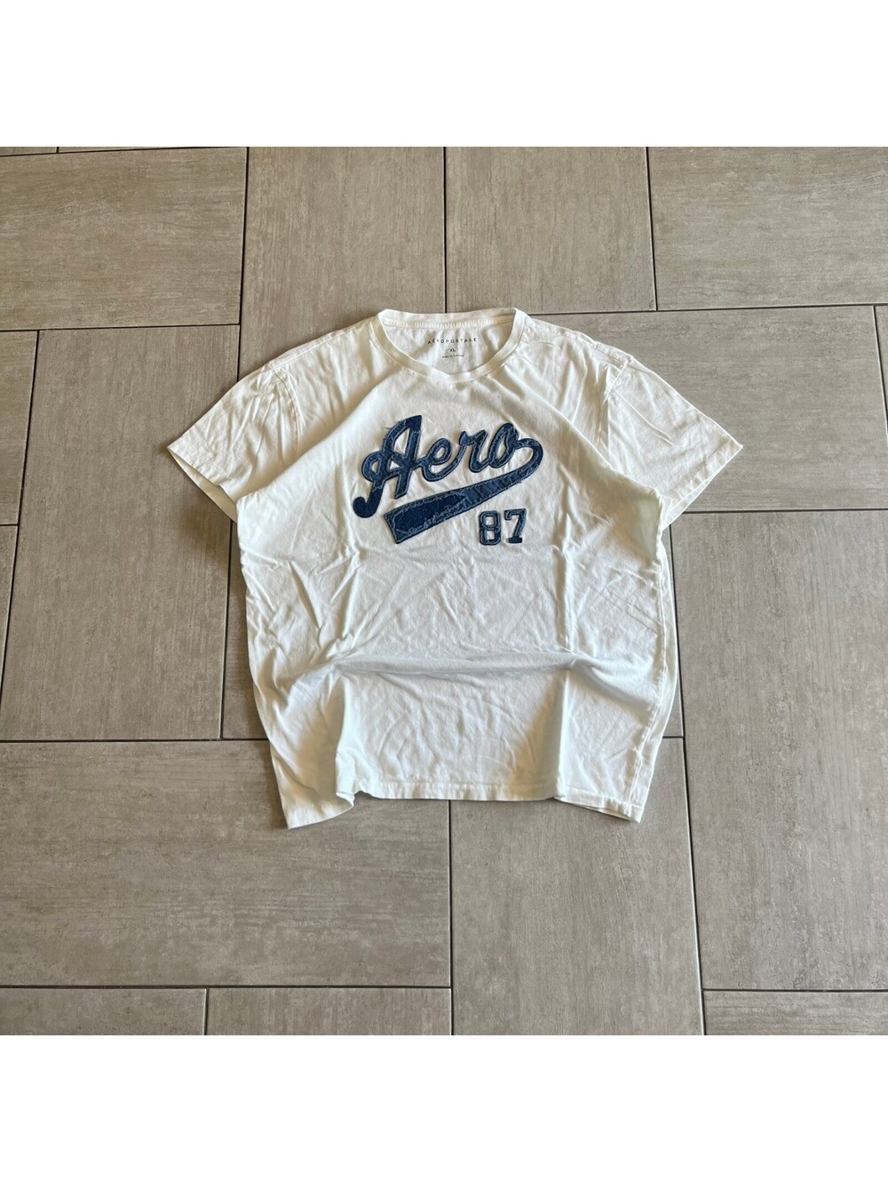 Aeropostale White Graphic Logo T-Shirt XL Casual Streetwear